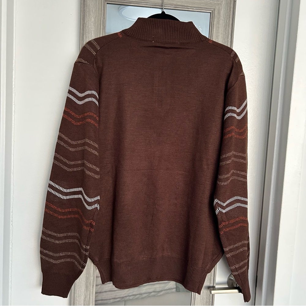 Stacy Adams Men’s Sweater Half Zip Medium Geometric Pullover - Picture 9 of 9